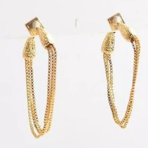 COPY - Alexis Bittar Gold Snake Chain Hoop Earrings